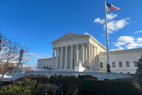 The U.S. Supreme Court building in Washington, D.C., where justices heard the case on Trump’s tariffs and presidential trade powers.