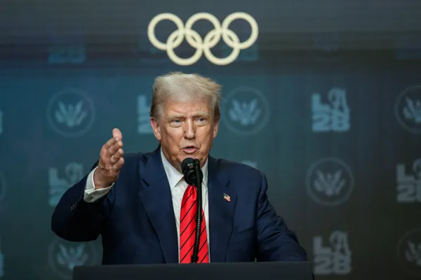 Donald Trump speaking at a campaign event in New York City, November 2025.