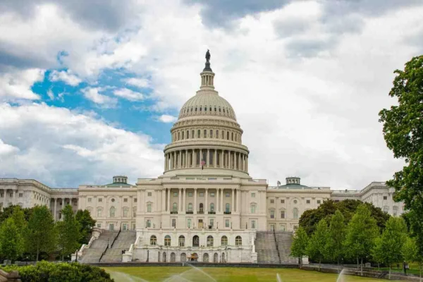The U.S. Capitol building in Washington, D.C., representing the shifting dynamics in Congress after Greene’s resignation.