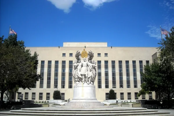 E. Barrett Prettyman United States Courthouse in Washington, D.C., where a federal judge blocked the detention of British digital rights campaigner Imran Ahmed.