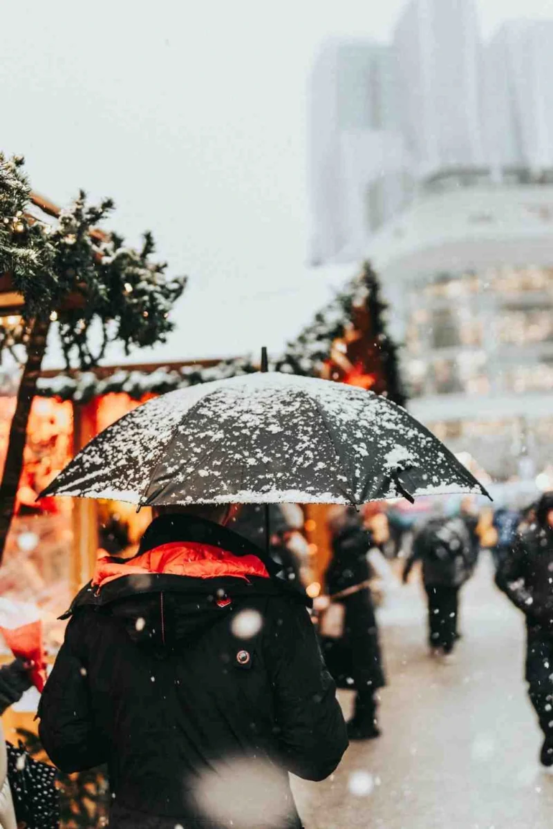People walking through heavy snowfall in Japan, illustrating the challenges voters face during the country’s rare mid-winter snap election
