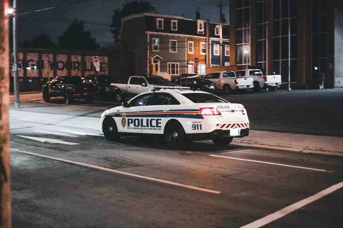 Canadian police vehicle at night, file photo used for coverage of the Tumbler Ridge, British Columbia mass shooting